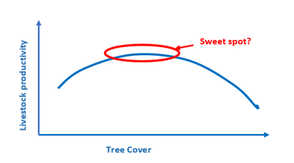 Sweet spot between livestock productivity and tree cover graph